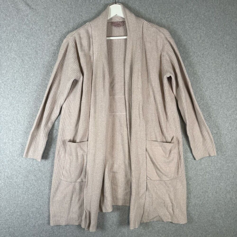 Barefoot Dreams Womens Size S/M Cozy chic lite Cardigan Sweater Pockets Ribbed